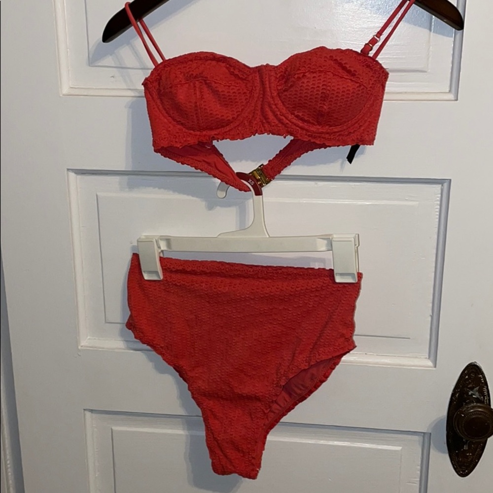 Small Top Medium Bottom Coral Bikini